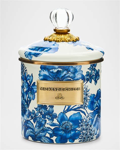 MacKenzie-Childs Sterling Check Ceramic Globe Canister | Horchow