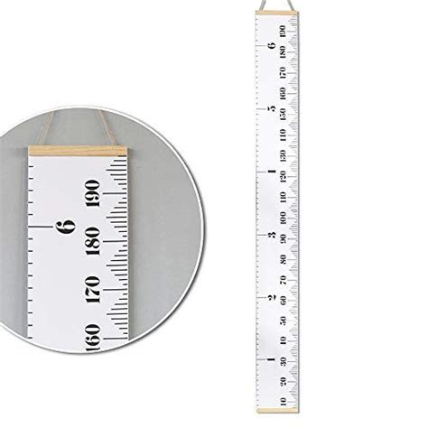 Buy Growth Chart for Kids Roll-up Canvas Height Chart with Wood Frame ...