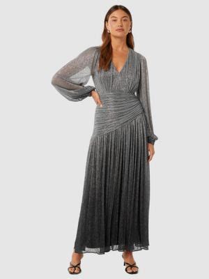 Buy Forever New Silver Viv Ombre Plisse Maxi Dress Online