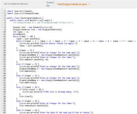 Singly Linked List Java 的图像结果