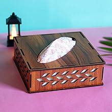 Deskart Wooden Tissue Paper Box | Refillable Facial Napkin Holder Stand ...