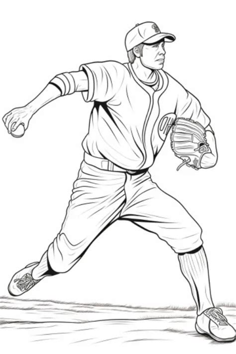 Baseball Pitcher Coloring Pages 的图像结果