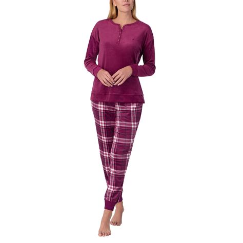 Nautica Women's Henley Silky Fleece Pyjama Set | Costco