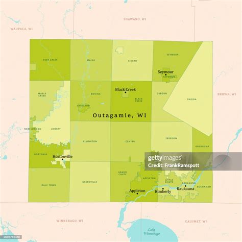 Wi Outagamie County Vector Map Green High-Res Vector Graphic - Getty Images