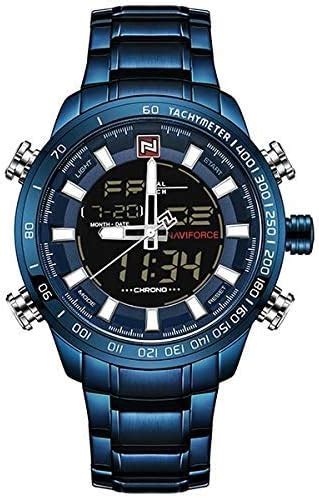 NAVIFORCE Analog-Digital Quartz Stainless Steel Round Dial Men's Watch ...
