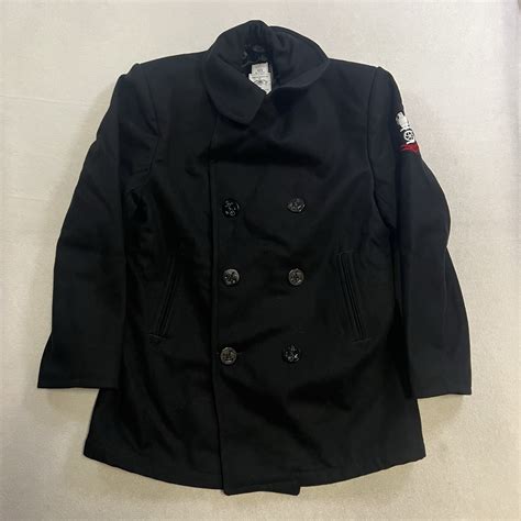 US Navy Men's DSCP Wool Pea Coat Overcoat Size 42S Bl… - Gem