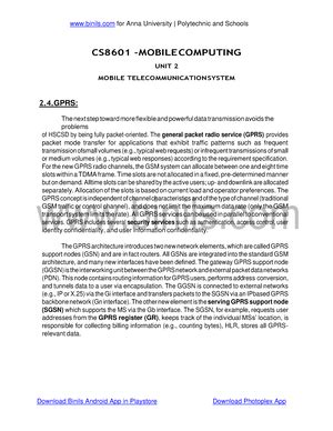 UNIT 1 mobile and pervasive computing notes - Mobile Computing - Studocu