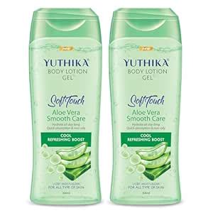 Buy Yuthika Body Lotion Gel Aloe Vera Smooth Care 300ml Pack of 2, Soft ...