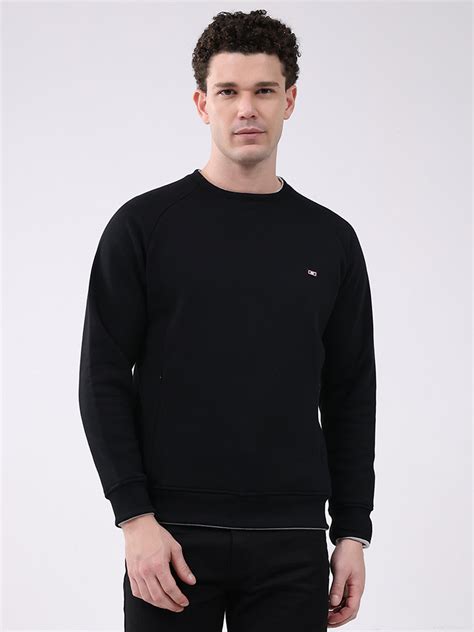 Buy Men Black Printed Round Neck Full Sleeve Sweatshirt Online in India ...