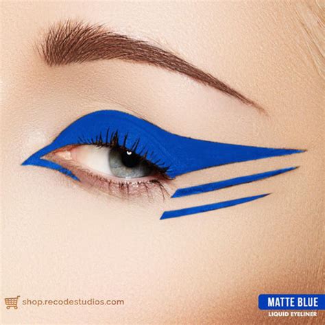 Use blue liquid eyeliner to experiment with your eyeliner look. You can ...