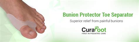 CuraFoot 2 Piece Toe Separators with Bunion Protector Silicone Gel ...