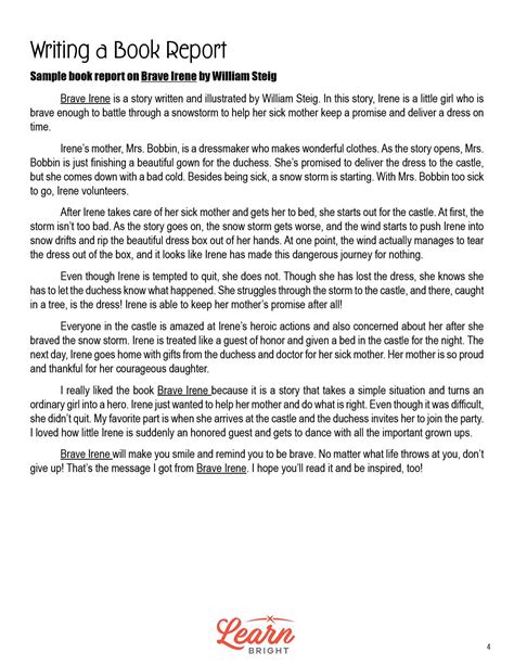 Writing a Book Report, Free PDF Download - Learn Bright