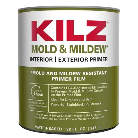 KILZ Mold and Mildew Interior/Exterior High Hiding Water-based Wall and ...