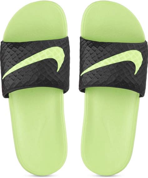 NIKE BENASSI SOLARSOFT Slides - Buy BLACK/VOLT Color NIKE BENASSI ...
