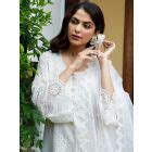 Blue Embroidered Chanderi Kurta with Pants- Set of 2