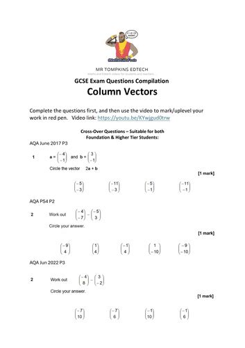 Column Vectors Corbettmaths 的图像结果