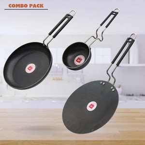 LAZYwindow Traditional Iron Fry Pan, Tawa And Tadka Pan with Steel ...