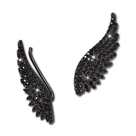 Flügel Ear Cuff in schwarz | Ear cuff, Black rings, Rings