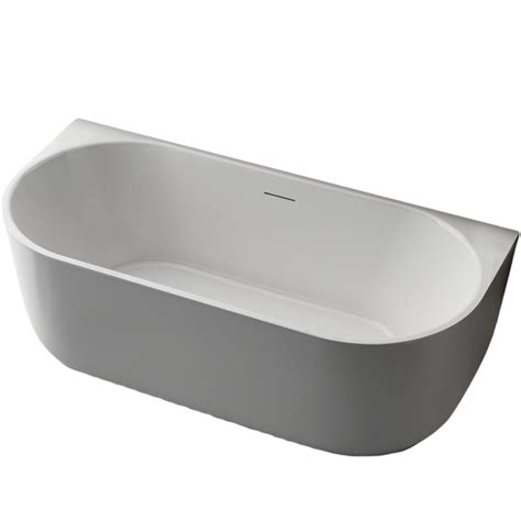 ZEZA Pure half vrijstaand bad - 170x80x58cm - acryl - glans wit - TW ...