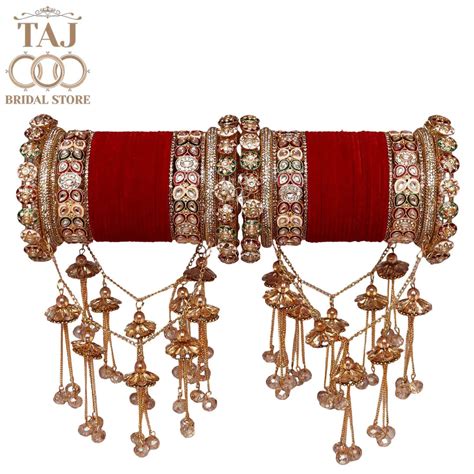 Luxurious Rajwadi Bridal Bangles Set With Latest Jhula Latkan Design ...