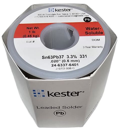 Kester 331 Lead Solder Wire - 1 lb - 0.02 in Wire Diameter - Sn/Pb ...