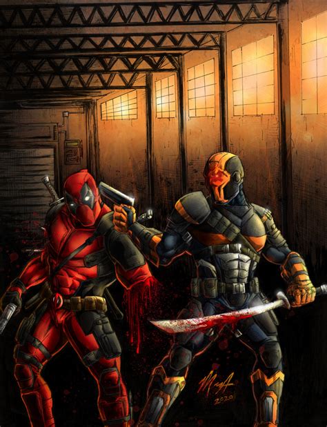 Deathstroke Vs Deadpool Drawings Deadpool Vs Deathstroke From 2015. It