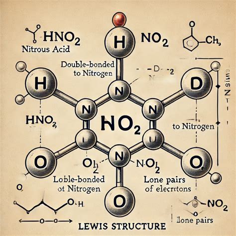 Incomplete Lewis structures for the nitrous acid molecule, HNO2, and ...
