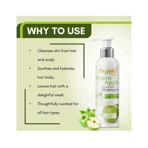 Orgello Green Apple Anti Dandruff Shampoo 200ml - Cureka - Online ...