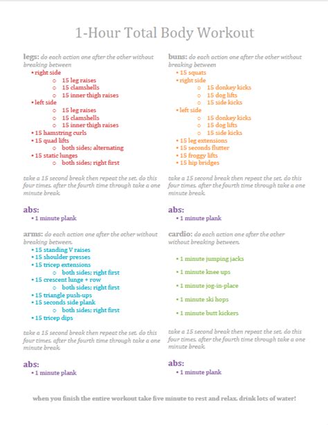 Image result for 1 Hour Workout Routine