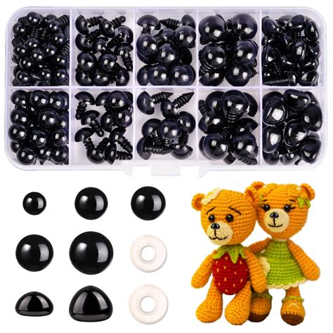Buy Cumkluu 300pcs Safety Eyes and Noses for Amigurumi 6-12mm Crochet ...