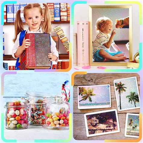 Buy 32 Sheets 8 Style Transparent Holographic Sticker Paper Holographic ...