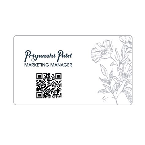 NFC Digital Business Card by Kurmah | Teal Blue Color with Floral Prin