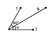 Two vectors having equal magnitude of 5 units, have an angle of `60 ...