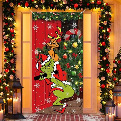 Green Christmas Decorations Door Cover Merry Christmas Door Cover 6 X ...