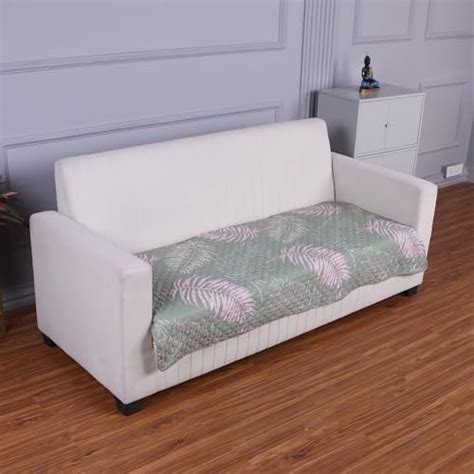 HOKIPO Polyester Printed Quilted Sofa Cover Mats For L Shape And 1/2/3 ...