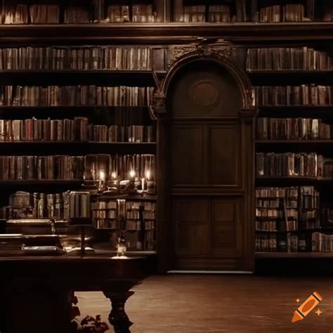 Dark academia library on Craiyon