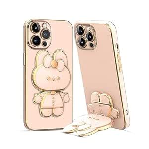 KARWAN Silicone 3D Cat Back Case with Stand and Mirror for iPhone 14 ...