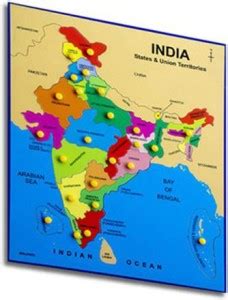 toiphy Bharat Ka Naksha for Kids|Indian Map with Nobs| Map Puzzle Board ...