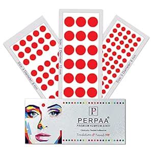 PERPAA Red Color KUMKUM Bindi For Women Pack of 3 Flaps (PBF3_Red_Combo ...