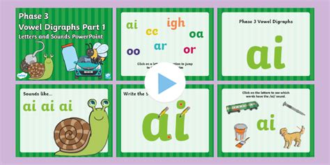 Precursive Phase 3 Vowel Digraphs Part 1 PowerPoint Letters and Sounds