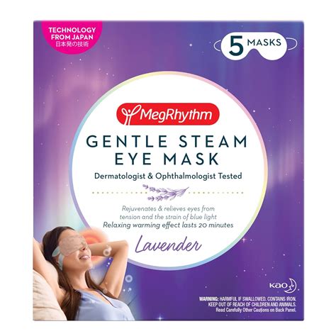 MegRhythm Gentle Steam Eye Mask, Lavender, 5 Count, Soothing Steam Eye ...