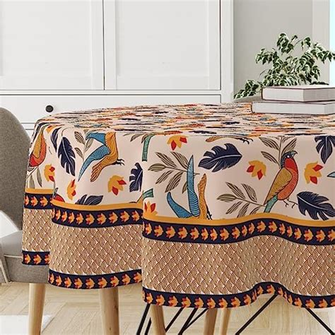 Buy BIGGER FISH Poly Cotton, Decorative Hand Made Dining Table Cover ...