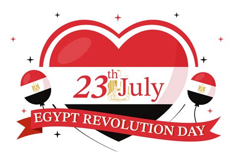 Egipto revolución día vector ilustración en julio 23 con ondulación bandera antecedentes en ...