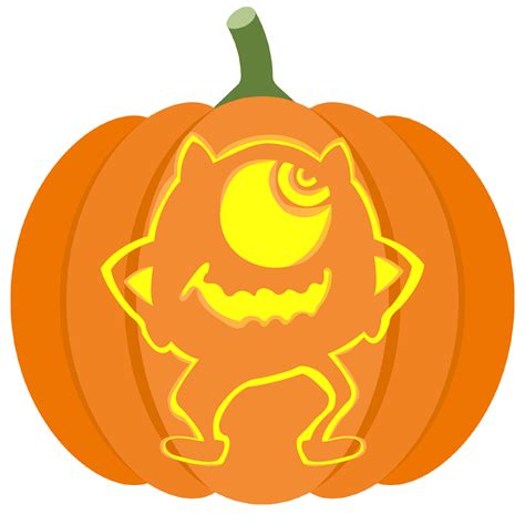 Pumpkin Carving Templates Mike Wazowski