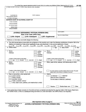 2008 Form CA JV-100 - Blank Fillable Template | Fill Out, Print ...