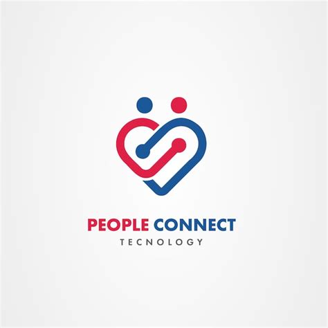 People connect technology logo | Premium Vector