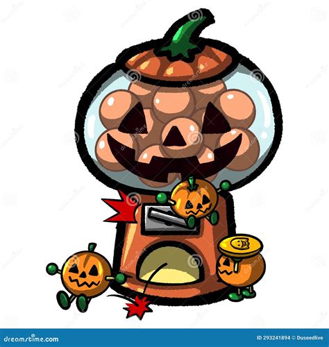 Little Pumpkin Aying Around Gumball Machine Stock Illustration ...