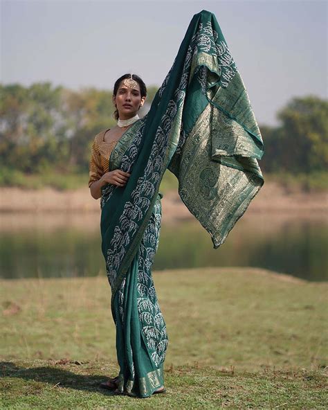 Buy Madhurima Printed Dola Silk Saree | Silk saree green | Saree