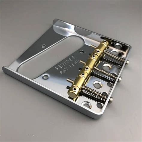 Vintage Chrome Finish Bridge With Brass Saddles Fits Fender Telecaster ...