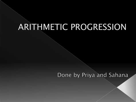 Image result for Arithmetic Progression